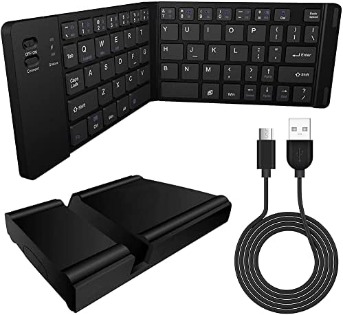 Radovi Cellet Ultra tanka sklopiva Bežična Bluetooth tastatura kompatibilna sa Fujitsu Arrows Kiss F-03D sa držačem telefona - punjiva puna tastatura!