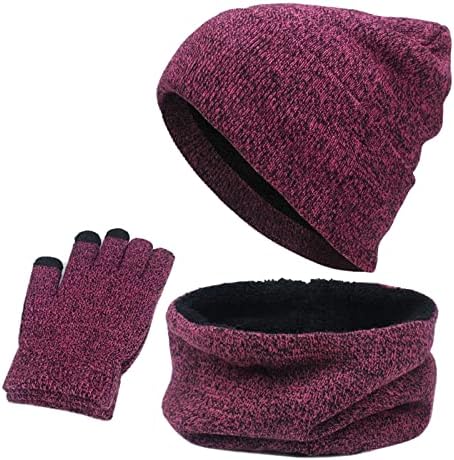 3 pakovanje zimske tople kape za šešire za šalove za žene muškarci Slouchy skijanje biciklizam pletene kape Touchscreen šalovi setovi 3 u 1