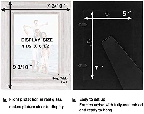 LaVie Home 5x7 okviri za slike rustikalni okvir za fotografije Set sa visokom rezolucijom stakla za zidni nosač & Tabela Top Display