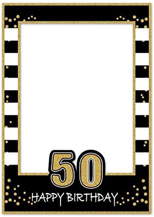 SWYOUN Glitter sretan 50. rođendan 50. okvir za fotografije 50. Rođendanska zabava Photo Booth rekviziti dekoracija