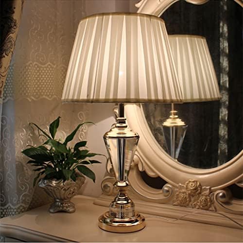 Ylyajy evropska transparentna kristalna ukrasna stolna svjetiljka klasična tkanina spavaća soba dnevni boravak studij LED rasvjeta zlatni