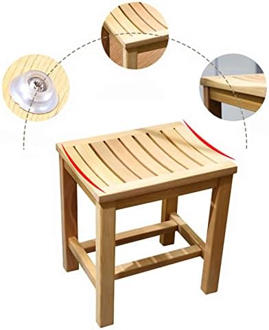 Xouvy Drvena stolica vodootporna Drvena tuš kabina za odrasle Spa neklizajući drveni tuš stolica dnevni