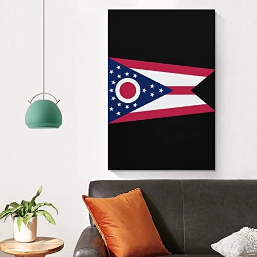 Ohio državna zastava štampana slika zidna Umjetnost moderna umjetnička djela vertikalna viseća slika za