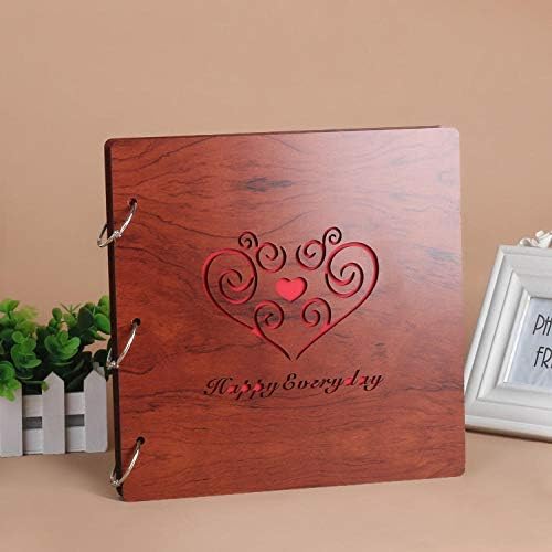 Lynlyn 16 inčni vjenčani veliki vintage drvene DIY samoovjetne crne kartice Fotografija scrapbook Papir Knjige Albumi Album za fotografije