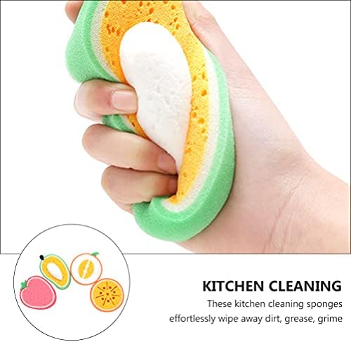 DoItool čišćenje riboričnih sudopca Cribber 4pcs Scrub spužva kuhinjski oblik voća za čišćenje spužva bez ogrebotine za kuhinjsku kupaonicu sudoper Sning Scribber