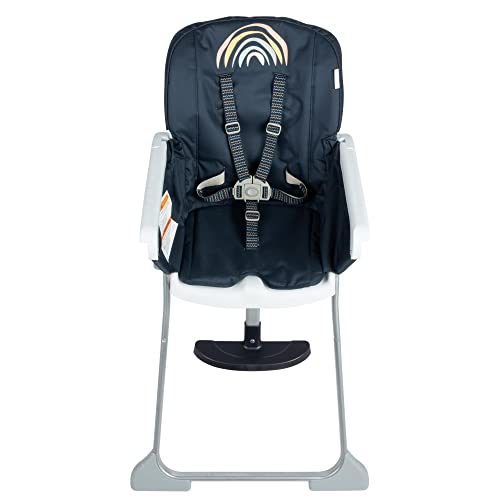 Cosco Simple Fold Podesiva visoka stolica, savija se ravno i stoji samostalno, što ga čini lakim za čuvanje ili preuzimanje u pokretu, Rainbow