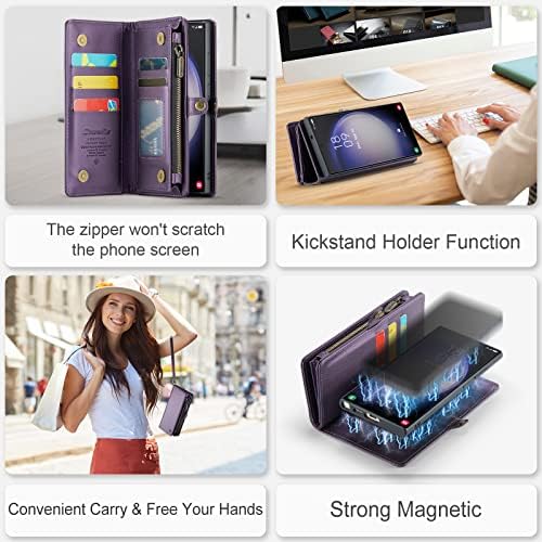 Samsung Galaxy S23 Ultra torbica za Novčanik, Novčanik Folio kožne futrole sa držačem za kartice sa remenom