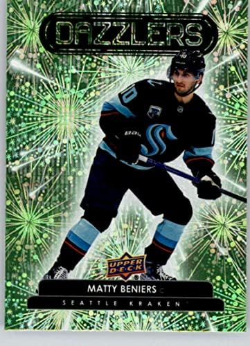 2022-23 Gornji palubni zabrani zeleni # DZ-18 Matty Beniers Seattle Kraken NHL hokejaška trgovačka kartica