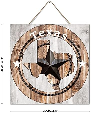 Rustikalni umjetnički dekoracija Drveni znakovi Texas Lone Star Početna stranica Motivacijska zidna umjetnost Drvo ploča Sign 12x12 inčni Boho Geometrijski drveni panel Drveni viseći znakovi za ulaz za rasadnik