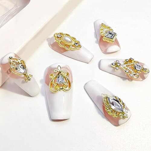 10kom nakit za nokte Retro svijetle boje dekorativni Metal umjetni kristalni stil 3D nail Art dekoracija potrepštine