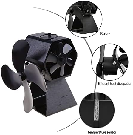 Uongfi 4-ventilator za peći na drva za plamenik kamin tihi ventilator grijač alat efikasan ventilator