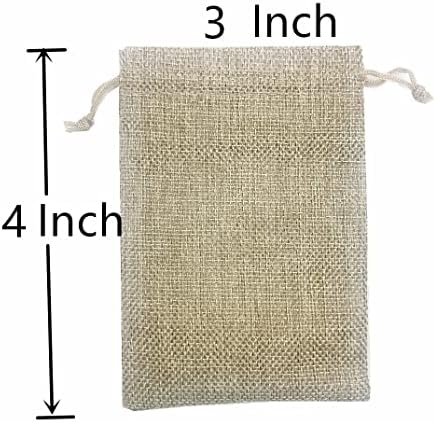 LANXINGYAN 50pcs 3x4 inčni burlap poklon torbe sa vezicama posteljina torba za vjenčanje Favors Party DIY Craft