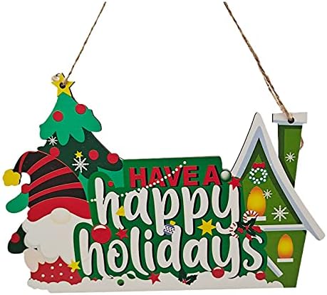 Božićni viseći ukrasni stablo Privjesak drveni obojeni crtanje privjeske zvona zvona božićne ukrase
