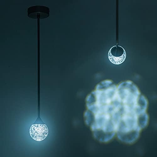 Welaki 1-lagana teza Crystal Privjesak svjetla, mini globarski strop viseće svjetlo u klizanom limenkom,