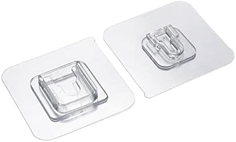 SSCON 40PCS Dvostrane kuke Prozirne samoljepljive zidne kuke Jake kuke za pohranu za kupaonicu, kuhinju