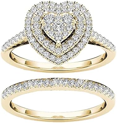Vjenčani prstenovi za žene rezbarenje ljubavnih oblika u obliku dijamantskog prstena šuplje simulirani
