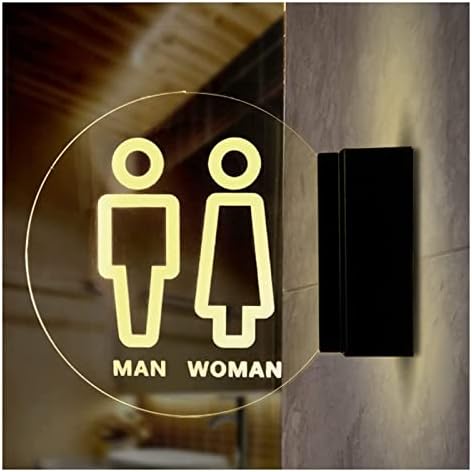 Depila WCLOOM Unisex potpisuje akril USB punjivi toaletni toaletni znak, dekor za kupatilo, pogodan za poslovne muške ženske dečke toalete 22.12.16 znakovi
