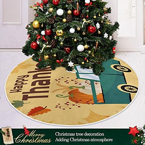 Alaza Christmas Drvo ukras, mali mini stablo suknji za suknju 35,4 inča sa srećnim Fall Minderbynd Fall Maple