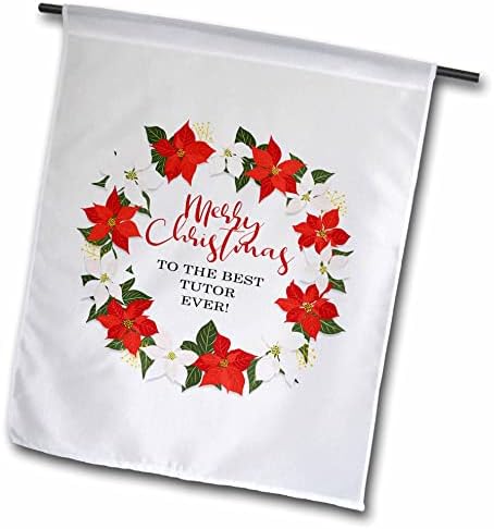 3drose sretan Božić najboljem učitelju ikad - Poinsettia vijenac - zastave