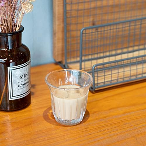 Aijohnny espresso šalice sa 2 čiste staklene čaše 3oz za kavu / mlijeko, krigle kafe izolirane naočale s hidratama