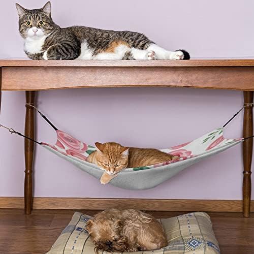 Viseća mreža za kućne ljubimce Pink Rose mačka spavaći krevet sa podesivim naramenicama i metalnim kukama 16,9x13