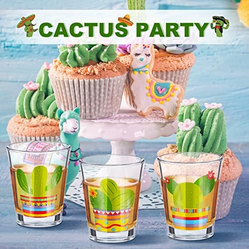 6 komada Cactus Party shot Glasses Clear Fiesta sočne čašice Cinco de Mayo potrepštine za zabavu Cactus čaše za vino pokloni za Cinco de Mayo Fiesta, tekila, votka, koktel, viski