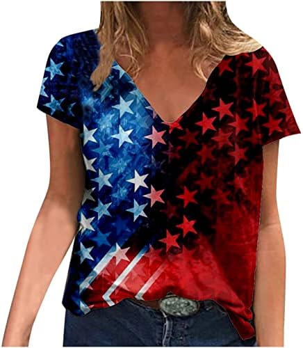 Odjeća Regularna Fit V vrat Pamuk Graphic Lounge Top košulja za ženske jeseni ljetni kratki rukav bluza 3D 3D
