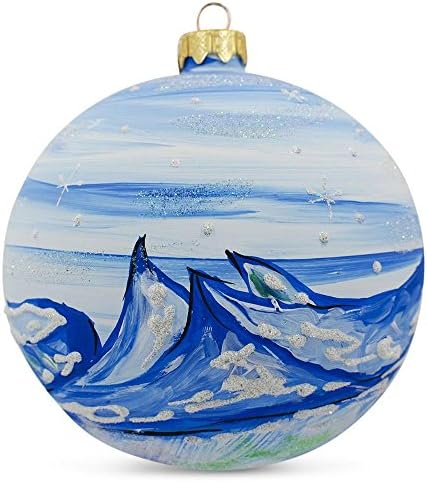 Snjegović sa Penguin Glass Ball Božić Ornament 3.25 inča