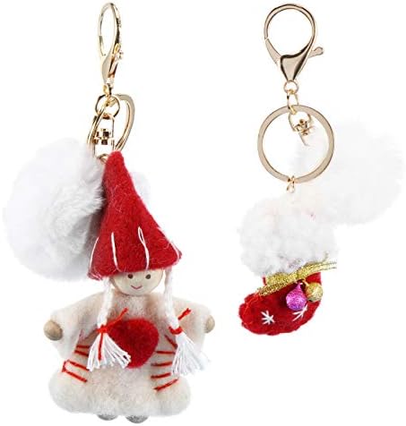 Aboofan lanac ključa 2pcs Božićni privjesak za plišane torbe Privjesci Kugli božićni čarapa Privjesak