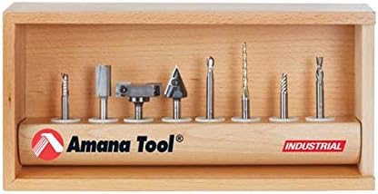 Amana Tool-AMS-131 8-PC Starter CNC Router Bit Collection II ,1/4 Shank