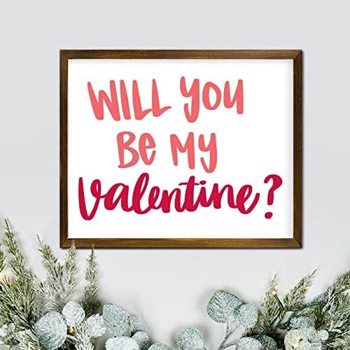 Valentinovo slatki citati Wood uokvireni znak hoćete li mi biti moj dekor za valentin za zidnu dekoru