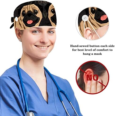 Slatke planete Radni šešir Podesivi kape za piling sa tipkama i luk kosu za medicinsku službu za medicinsku sestru i doktora