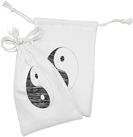 Lunarble Ying Ying tkanina torba od 2, Sketch Style Yin Yin uzorak aktivna i pasivna snaga kosmos