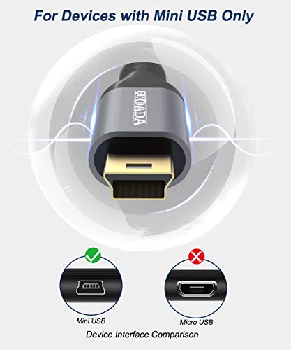 AKOADA 2 PACK MINI B do USB C kabel 10ft, USB C do mini USB kabl za punjenje kabela za GoPro Hero 3+,