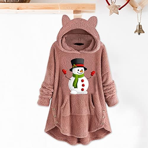 Zimska odjeća za žene 2022 dame zadebljani božićni kaput plišani topli kaput s dugim rukavima sladak snjegović