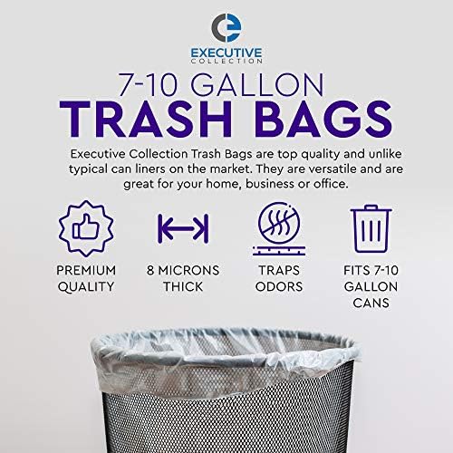 Clear 7-10 galonske vreće za smeće, rasuti paket - Srednje veličine kante za smeće za ured, spavaću sobu i kuhinju