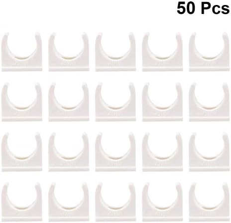HEMOTON plastični vješalice u obliku oblika 16mm Stezaljke za cijev za vodu u obliku cijevi za cijev PVC cijev za cijev nosač za pričvršćivanje nosača 50pcs bijeli crijevo za bijele vješalice