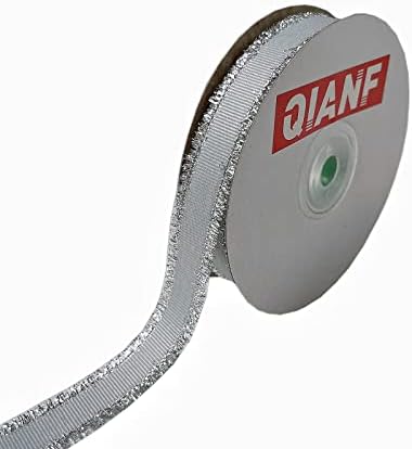 Qianf 5/8 inčni grosgrain traka s metalnim rubnim rubovima od 25 metara rola za poklon zamotavanje DIO zanata