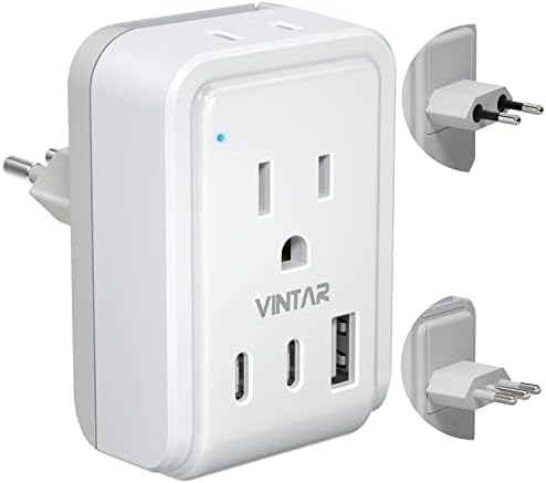 Europski adapter putni utikač, Vintar International utikač sa 3 USB portove i 2 američke utičnice,