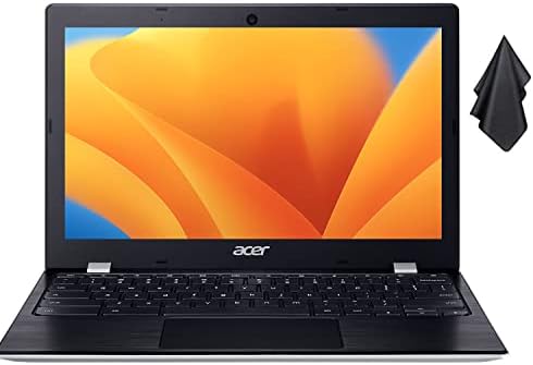 2022 Flagship Acer Chromebook za poslovne i studentske, 11.6 HD ekran, Intel Celeron procesor, Intel UHD grafika, 4GB RAM, 32GB eMMC, USB Type-C, dugo trajanje baterije, Chrome OS + tkanina od mikrovlakana
