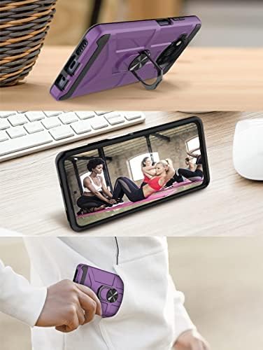 Jeylly futrola za Xiaomi poco X3 NFC, futrola Redmi poco X3 Pro sa zaštitom ekrana od kaljenog stakla i zaštitom sočiva kamere, zaštitom od pada, zaštitom od ogrebotina, otpornom na udarce, ugrađenim postoljem za noge ,ljubičastom