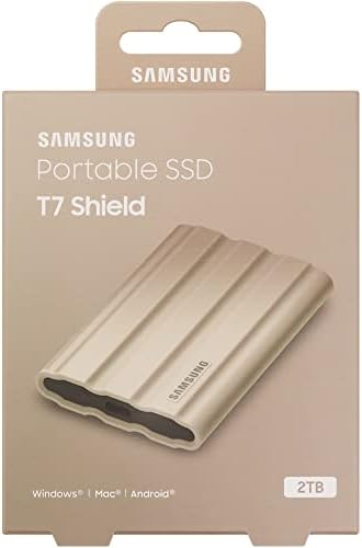 SAMSUNG mu-PE2T0K / AM T7 štit prijenosni SSD uređaj 2TB 2022 bež paket sa 1 YR CPS Enhanced Protection Pack