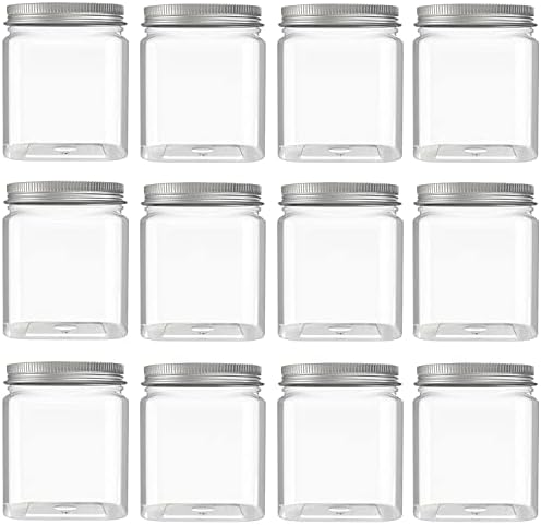 MANSHU 12 Pack 24 oz Clear plastic jar, refillable Kuhinja Storage kontejneri, za kuhinju & domaćinstvo,