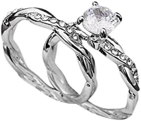 Srebrno prženo tijesto Twist Geometry Rhinestone prsten za angažman prsten full dijamant cirkonijski