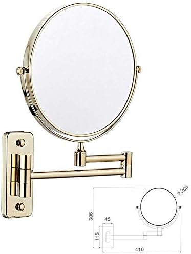 Ogledalo za šminkanje ogledala za kupatilo zidna dvostrana 3x uvećanje Kozmetičko ogledalo 8-inčno ogledalo za ispraznost 360 & amp; stepeni besplatno produžavanje rotacije za šminkanje / ogledalo za brijanje kupatila