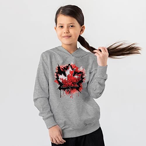 Kanada Leaf Kids 'Spužva Fleece Hoodie - Grafički duhovi za djecu - Kanada Hoodie za djecu
