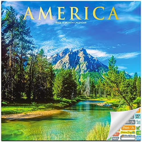 Amerika Prekrasan kalendar 2023 - Deluxe 2023 Američki parkovi Zidni kalendar paket sa preko 100 naljepnica
