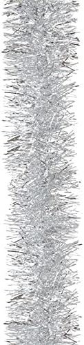 Shatchei 1.8m / 6ft srebrni luksuzni Deluxe Chunky Božić Tinsel Garland Xmas Dekoracije stabla