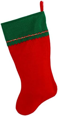 Monogramirani me vezeni početni božićni čarapa, zeleni i crveni filc, početni g