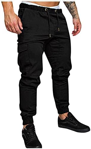 Ymosrh Khaki teretni pantalone za muškarce Jeans Solid Color Ripped rupe srušene gradijentne pantalone Slim